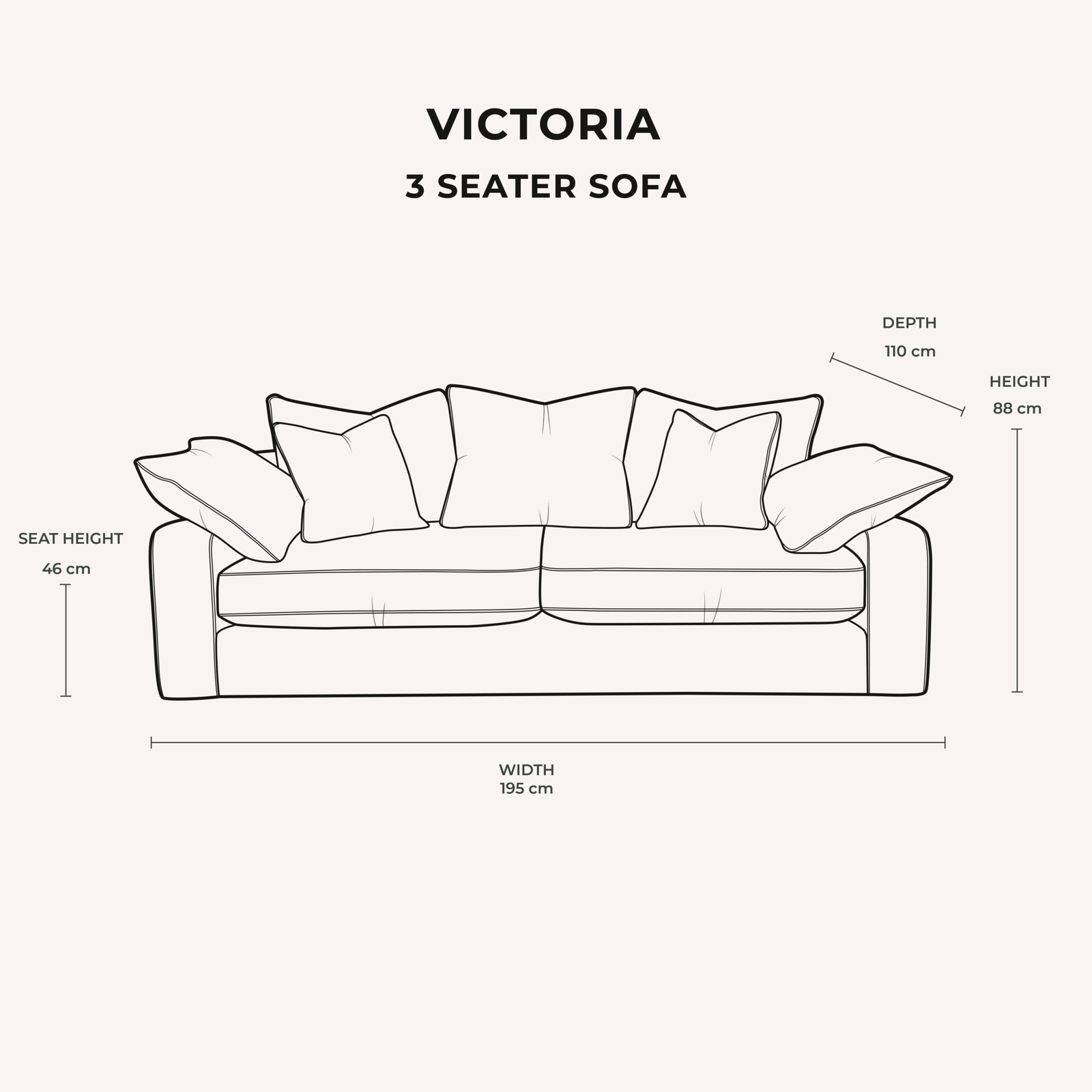 Victoria Mink Velvet Pillow Back Sofa Range