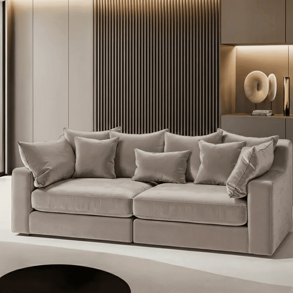 Victoria Mink Velvet Pillow Back Sofa Range