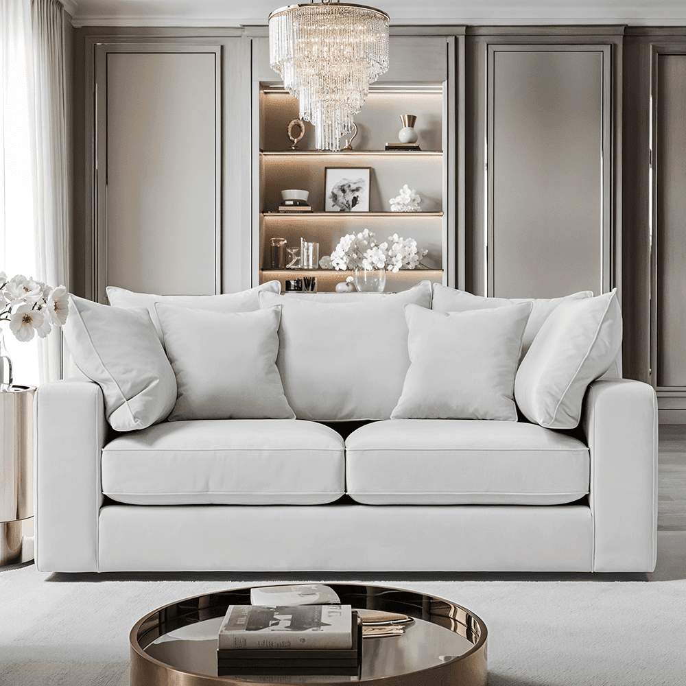 Victoria Silver Pillow Back Sofa Range