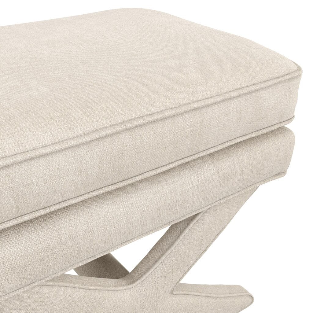 Oceanne Stone Linen Blend Cross Foot Stool