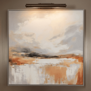 Vitale Warm Neutral Abstract Framed Canvas Wall Art