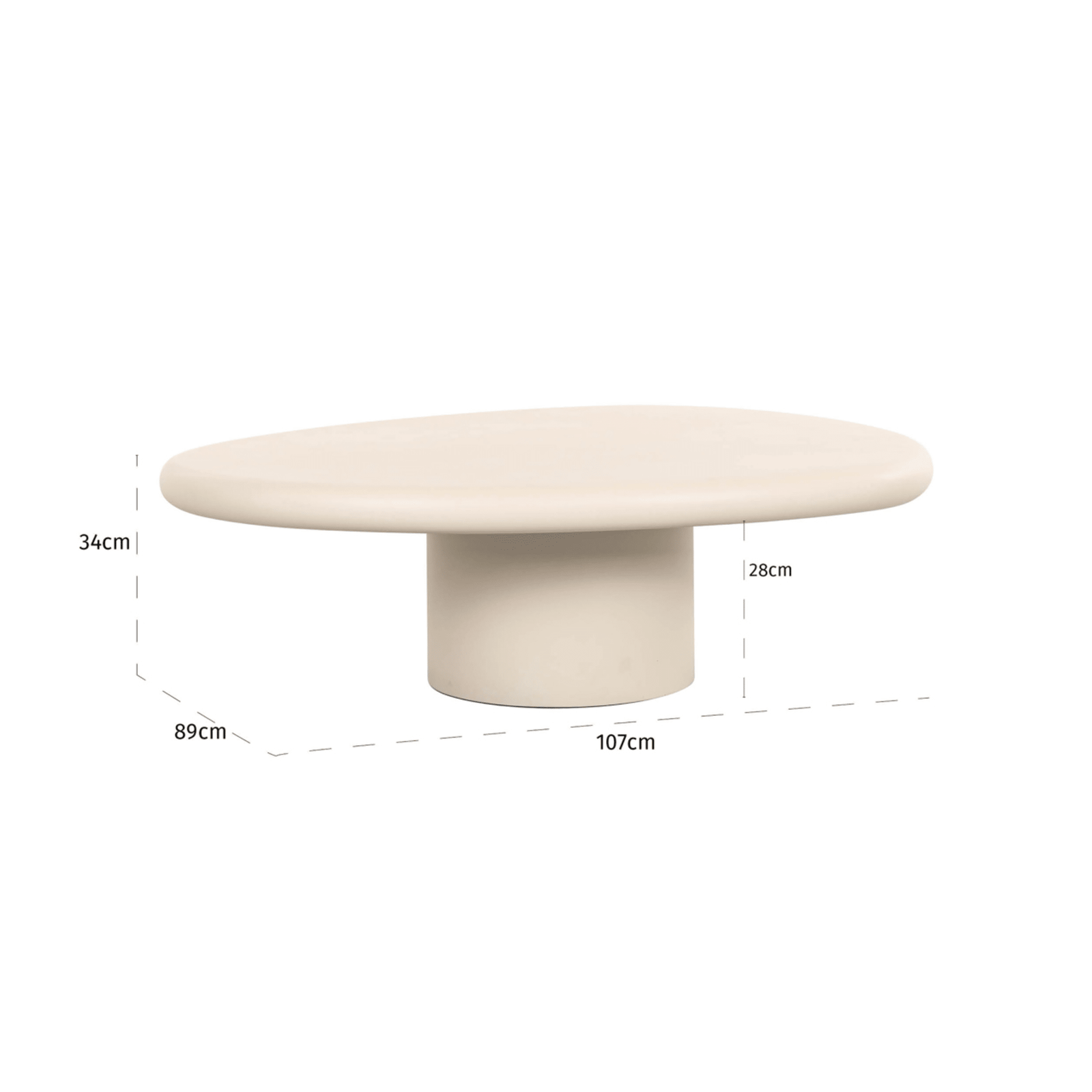 Wellington Beige Oval Coffee Table