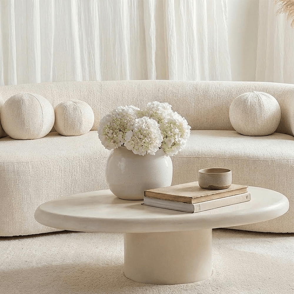 Wellington Beige Oval Coffee Table