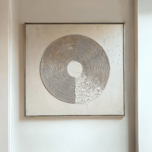 Westborne Cream & Gold Spiral Textured Canvas Wall Art