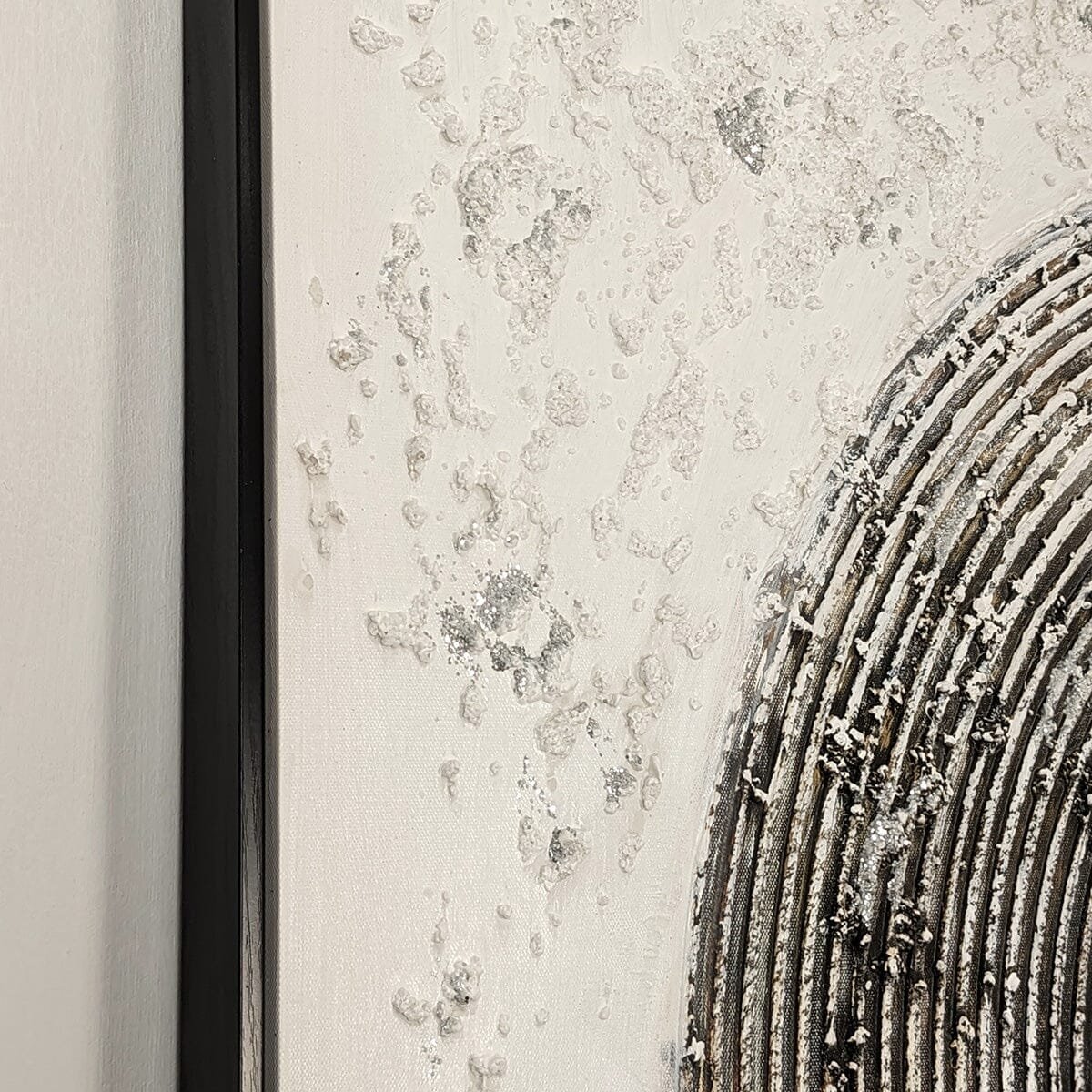 Westborne Monochrome Spiral Textured Canvas Wall Art