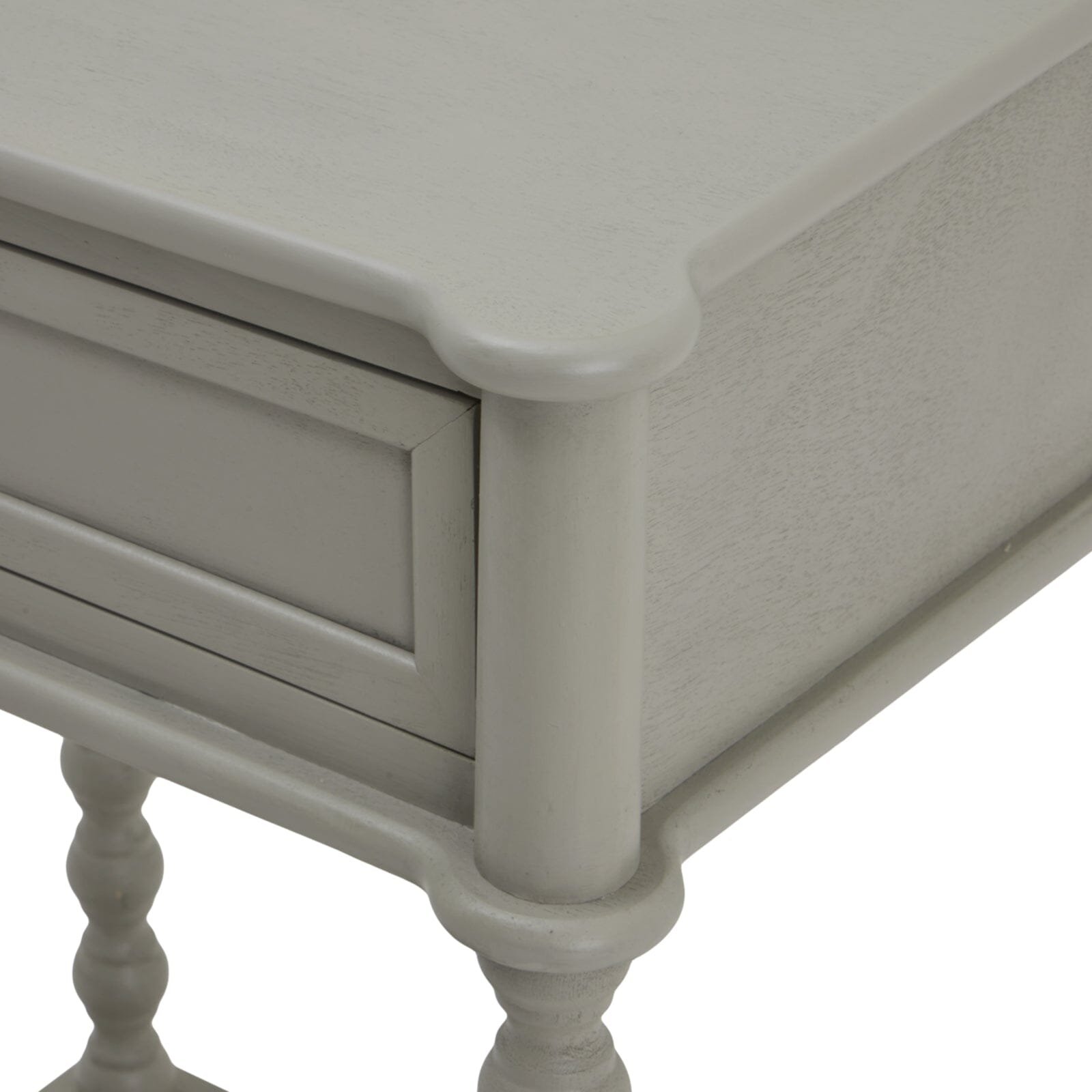 Wiley Grey Bedside Table with Leg Detailing