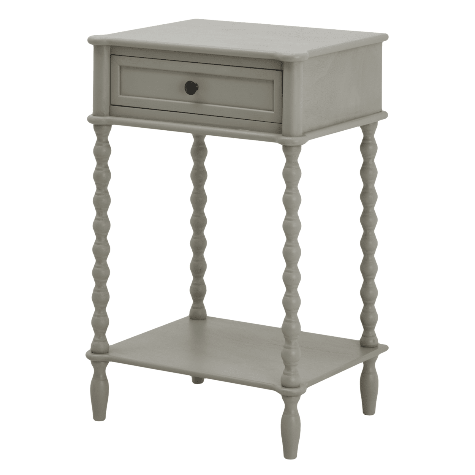 Wiley Grey Bedside Table with Leg Detailing