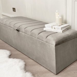Zana Grey Panelled Ottoman Box