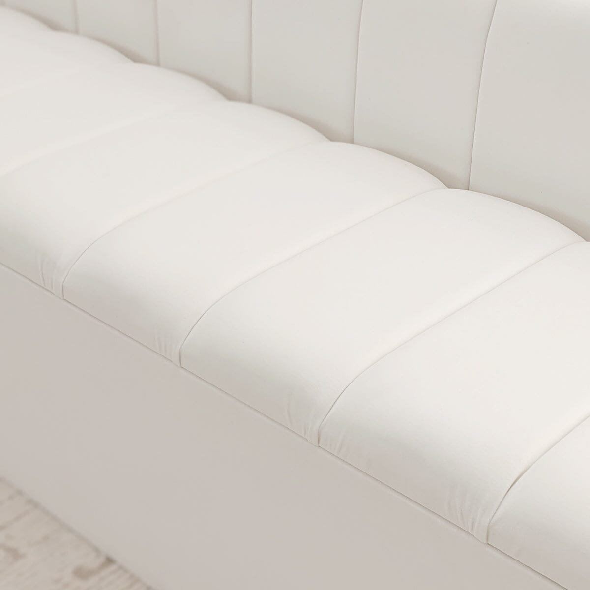 Zana Porcelain White Panelled Ottoman Box