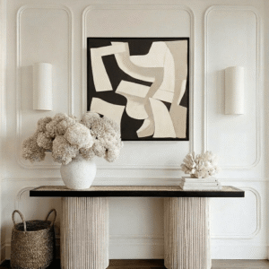 Zane Monochrome Abstract Textured Canvas Wall Art