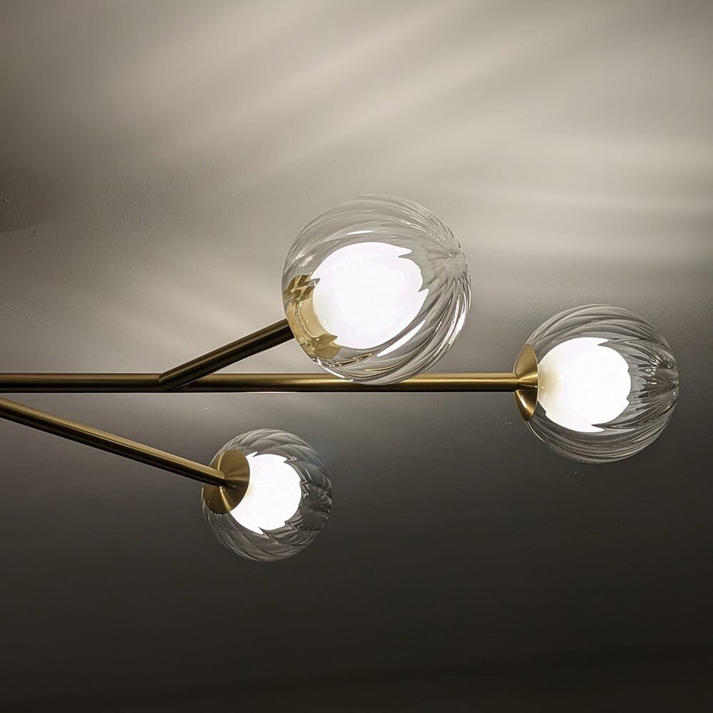 Zayla 6 Light Semi-Flush Brass Ceiling Light