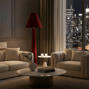 Zaylee Luxury Burgundy Velvet Floor Lamp
