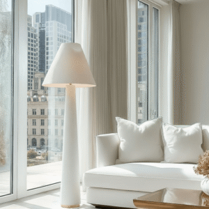Zaylee Luxury Cream Boucle Floor Lamp
