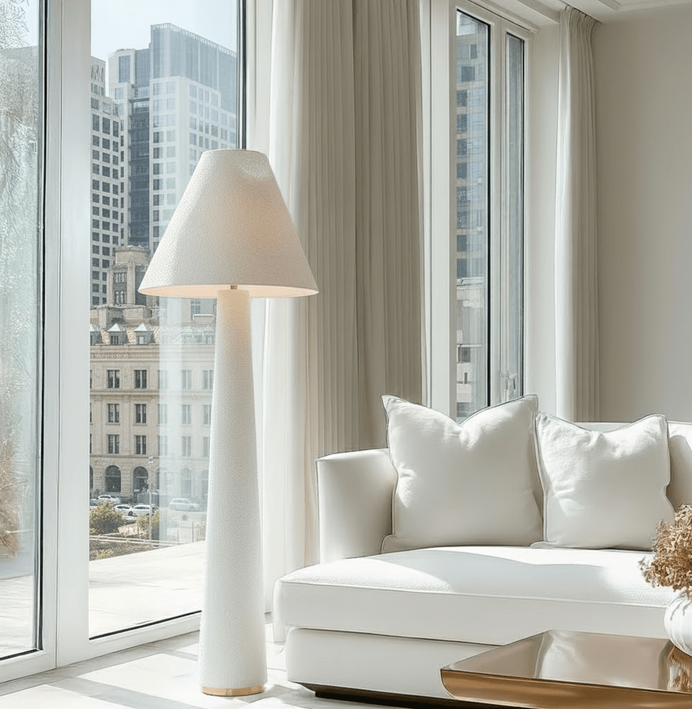 Zaylee Luxury Cream Boucle Floor Lamp