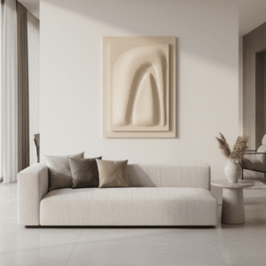 Zelah Cream Textured 3D Wall Art