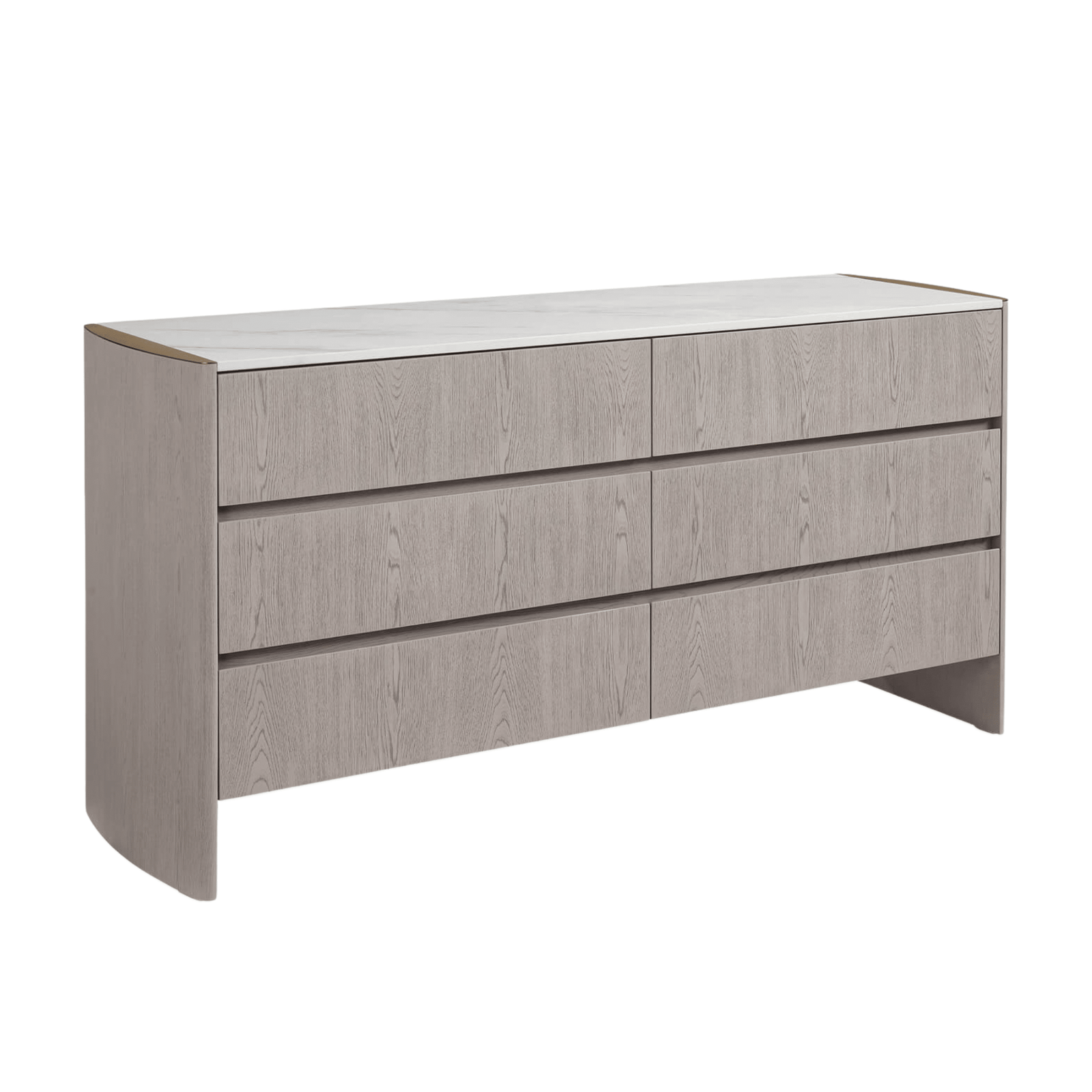 Zendaya 6 Drawer Washed Oak Chest with Stone Top