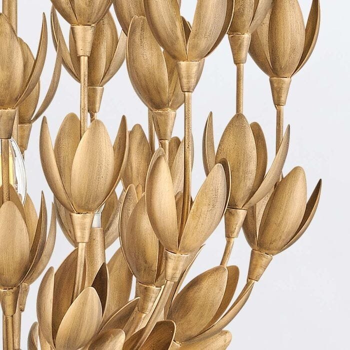Zeni Gold 3 Light Statement Floral Pendant Ceiling Light