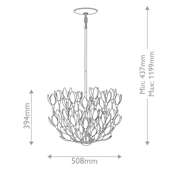 Zeni Gold 3 Light Statement Floral Pendant Ceiling Light