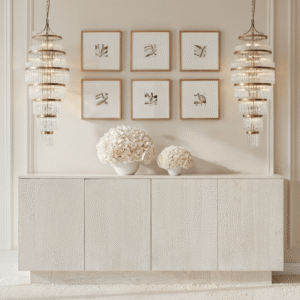 Zenica Luxury Whitewash 4 Door Sideboard