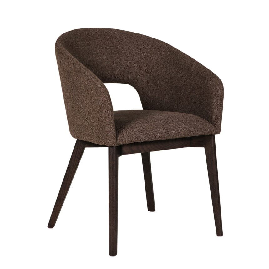 Zeva Brown Textured Fabric Dining Chair
