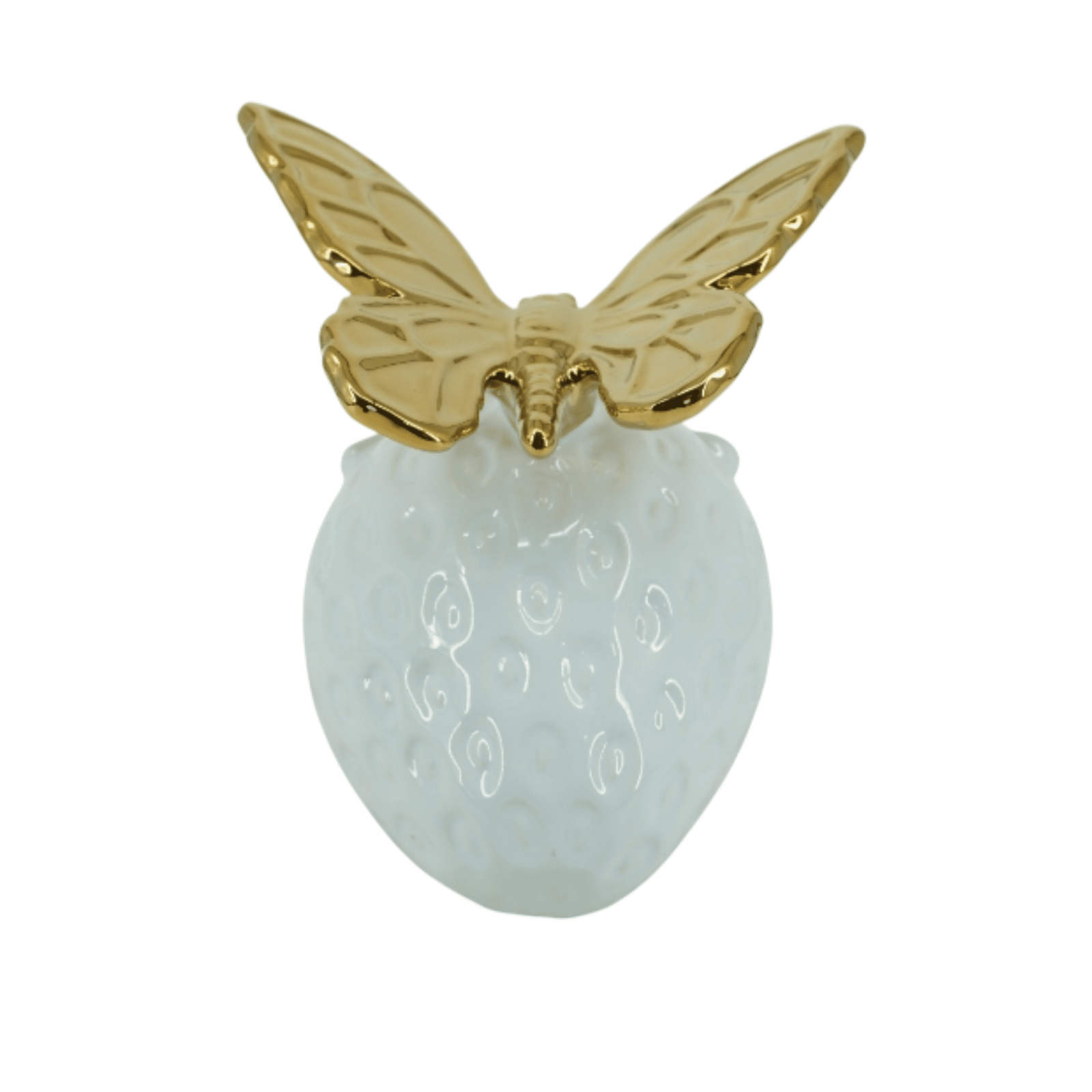 Zinnia Gold Butterfly & Strawberry Ornament