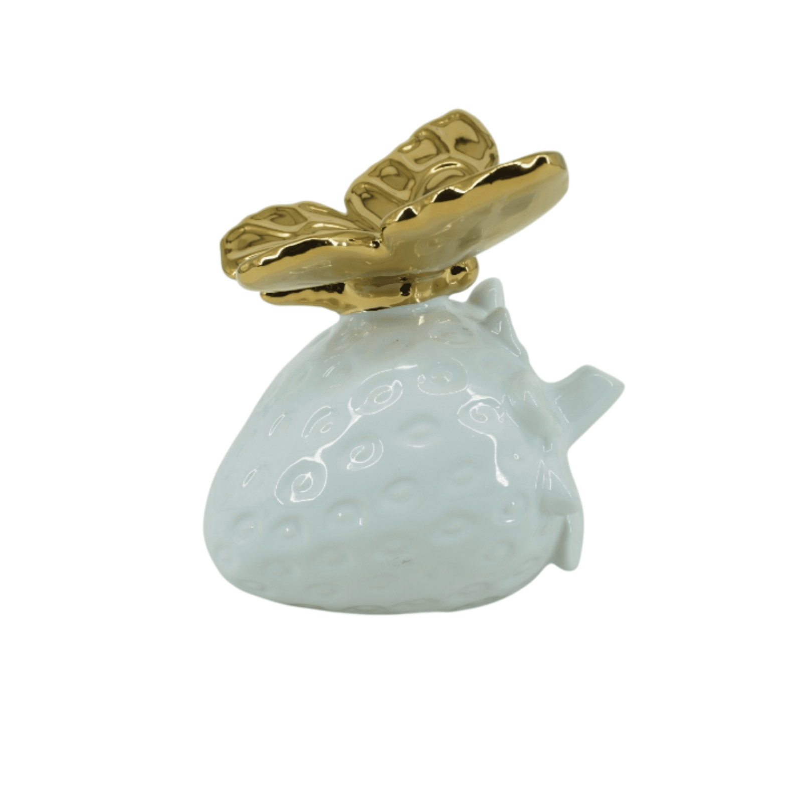 Zinnia Gold Butterfly & Strawberry Ornament