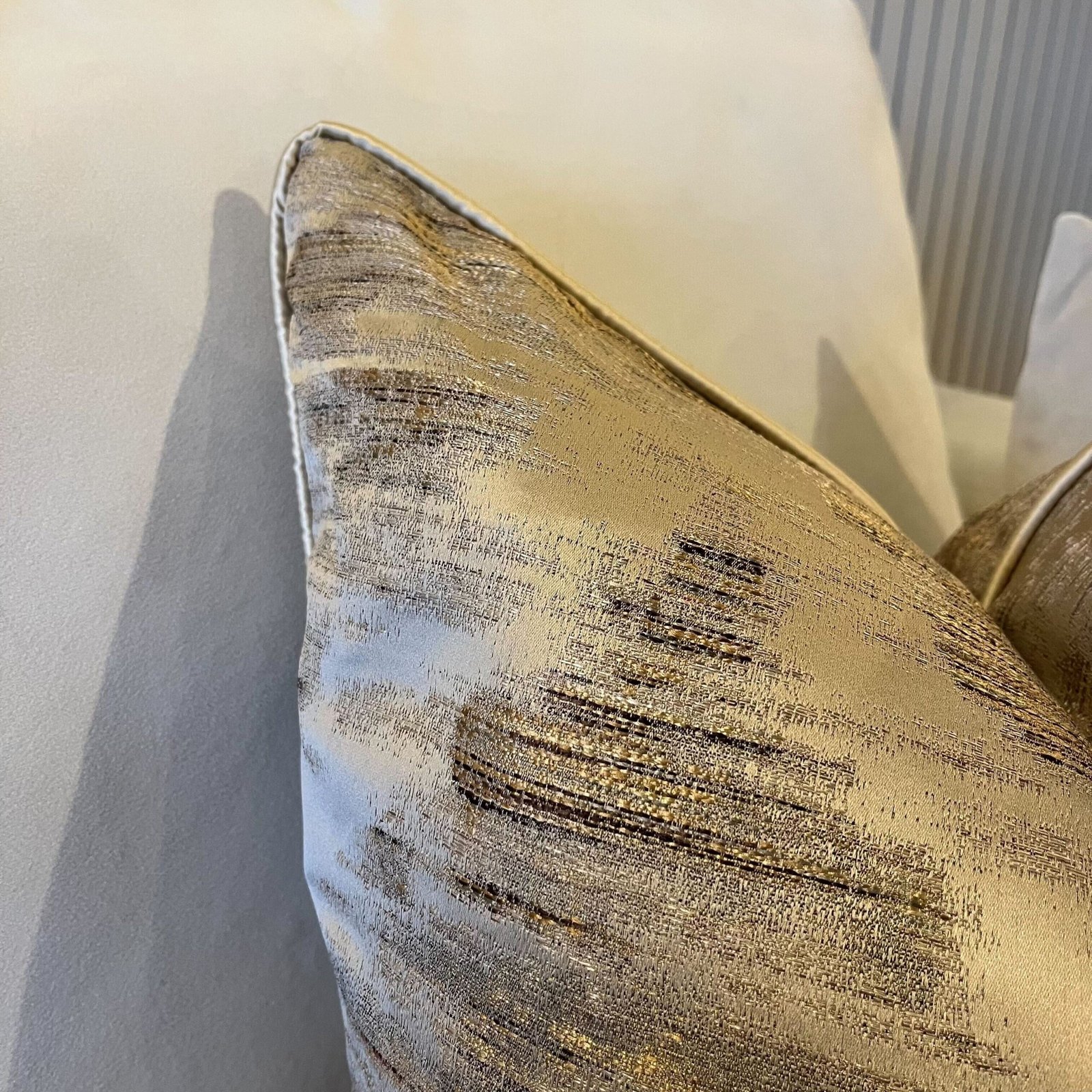 Zirconium Golden Topaz Metallic Patterned Cushion - 50x50cm