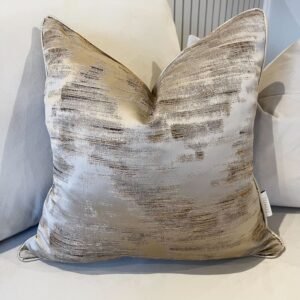 Zirconium Golden Topaz Metallic Patterned Cushion - 50x50cm