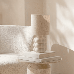 Zora Cream Ceramic Bobble Table Lamp