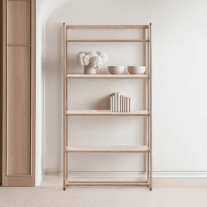 Zyra Smoked Oak Wooden Display Shelving Unit